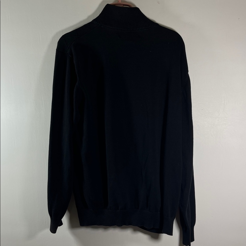 PGA Tour Men's Black Zip-Up Jacket Size L 100% Cotton Ribbed Collar Cuffs & Hem - Picture 6 of 11